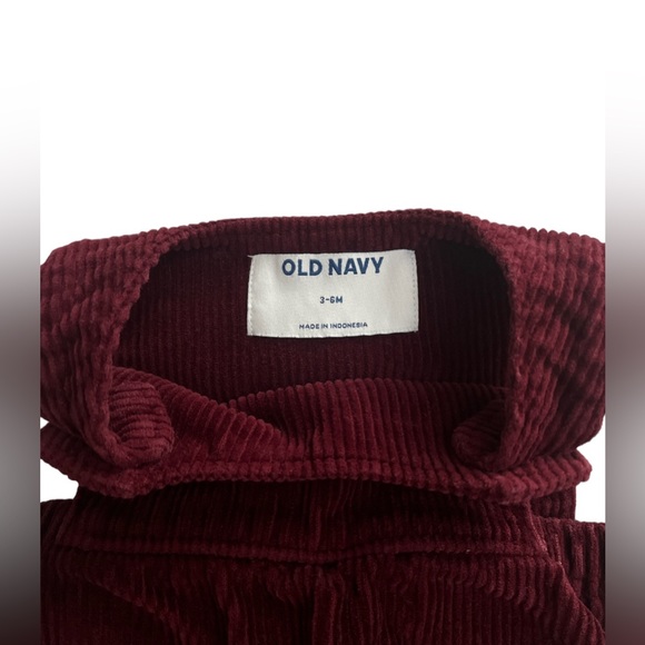 3/$15 Old Navy burgundy Corduroy romper 3-6 months - Picture 3 of 3